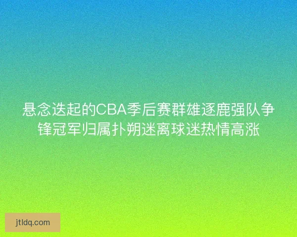 悬念迭起的CBA季后赛群雄逐鹿强队争锋冠军归属扑朔迷离球迷热情高涨