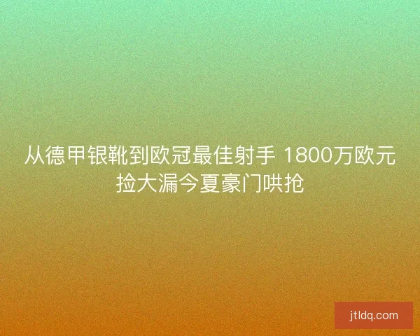 从德甲银靴到欧冠最佳射手 1800万欧元捡大漏今夏豪门哄抢